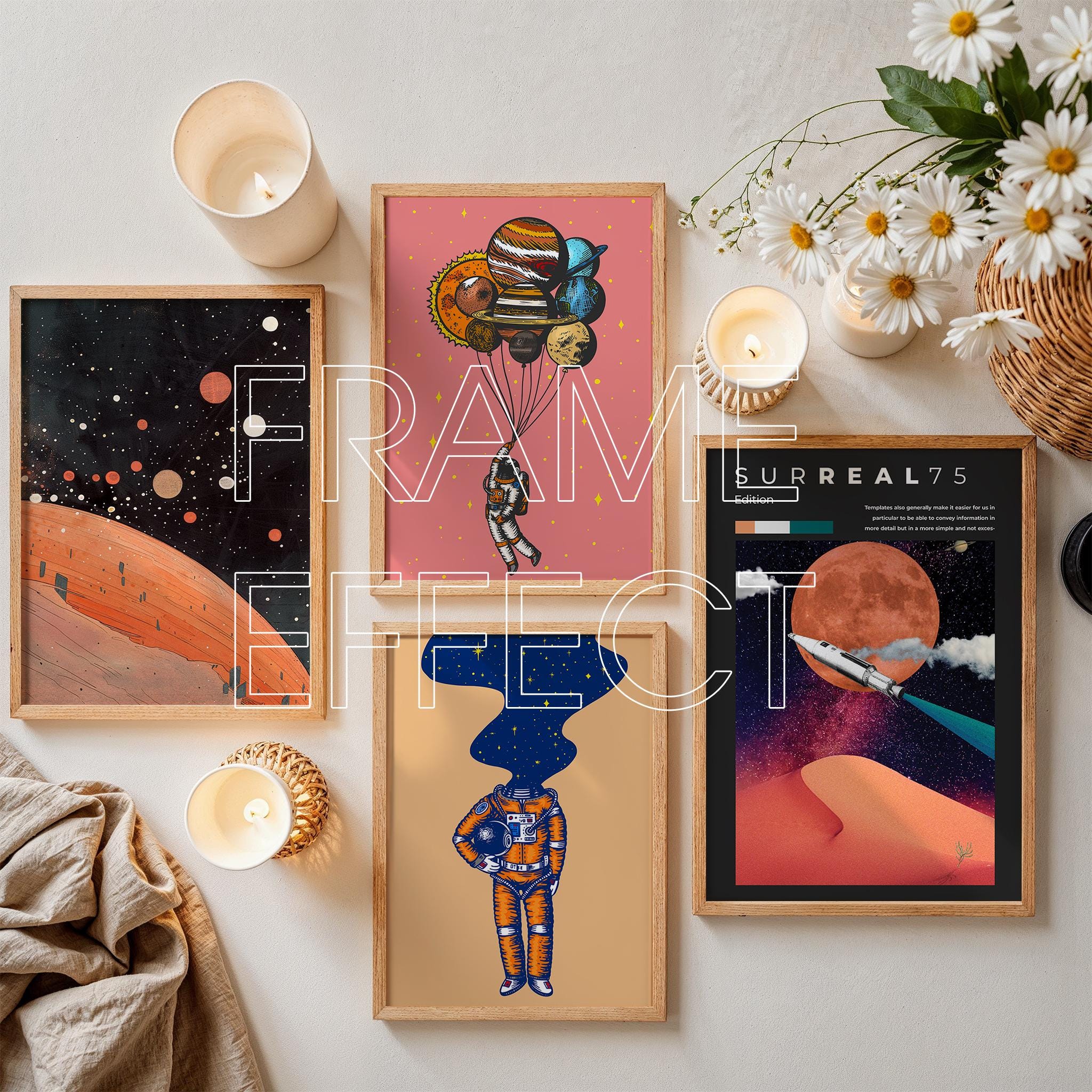 Gallery Wall Mockup, Multiple Poster Frames (PSD) - Etsy Australia