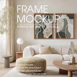 2 Frame Mockups in Interior, Artwork Frame Mockup,Poster Frame Mockup, Wooden Frame Mockups, A4 Poster Mockup, Picture Frame Mockup