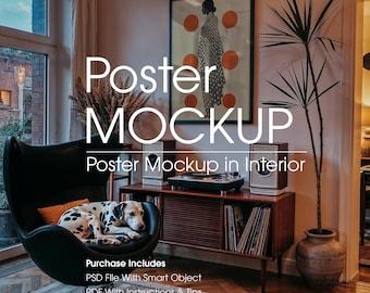 Poster Mockup In Interior: Frame Mockup, Vertical PSD (Digital Download), DIN A Ratio
