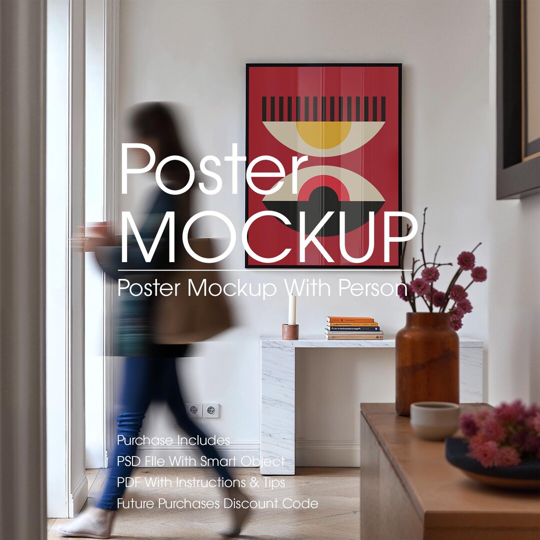 Hallway Poster Frame Mockup: Interior Art Mockup (PSD), Digital ...