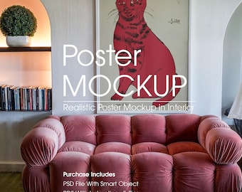 Modern interieurpostermodel, kunstafdrukdisplay (PSD)