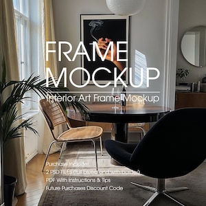 Contemporary Poster Frame Mockup in Interior, Artwork Frame Mockup, Art Print Mockup, Wall Mockup, Framed Poster Mockup, Photo Frame Mockup