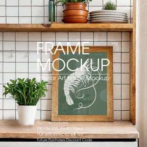 Kitchen Poster Frame Mockup, Colorful Poster Mockup, Wall Art Frame Mockup, Artwork Frame Mockup, PSD Mockup, Digital Download,Poster Mockup