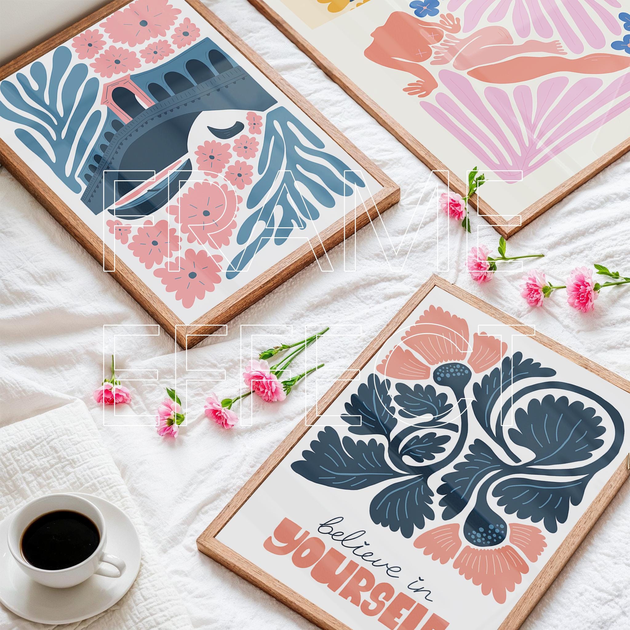 Multiple Poster Mockups, Gallery Wall Art (PSD) - Etsy