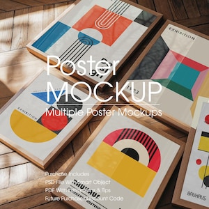 Poster Mockups, Multiple Poster Mockups, Gallery Poster Mockup, Gallery Wall Mockups, PSD Mockups, A4 Poster Mockup, Frame Mockups