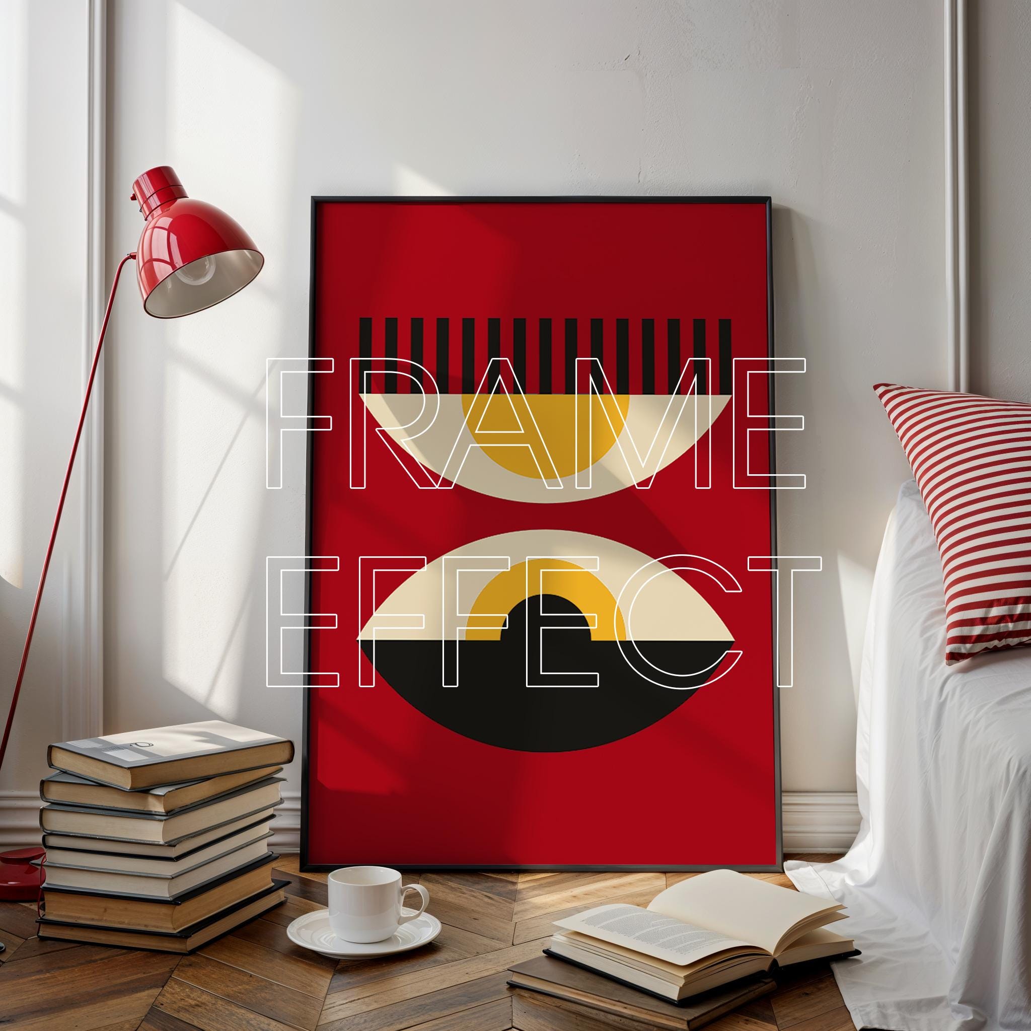 Retro Poster Frame Mockup, Interior Scene (PSD, Digital Download) - Etsy UK