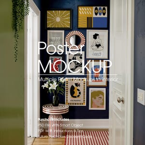 Multiple Poster Mockups,10 Frames Gallery Mockup, Multiple Poster Mockups, Poster Frame Mockups, Artwork Gallery Wall Mockup, PSD Art Mockup