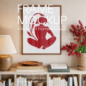 Wooden Artwork Frame Mockup,Minimalist Frame Mockup in Interior, Artwork Frame Mockup, Wall Art Mockups, ISO/DIN PSD Frame Mockup