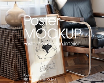 Modern posterlijstmodel, interieurscène (PSD)