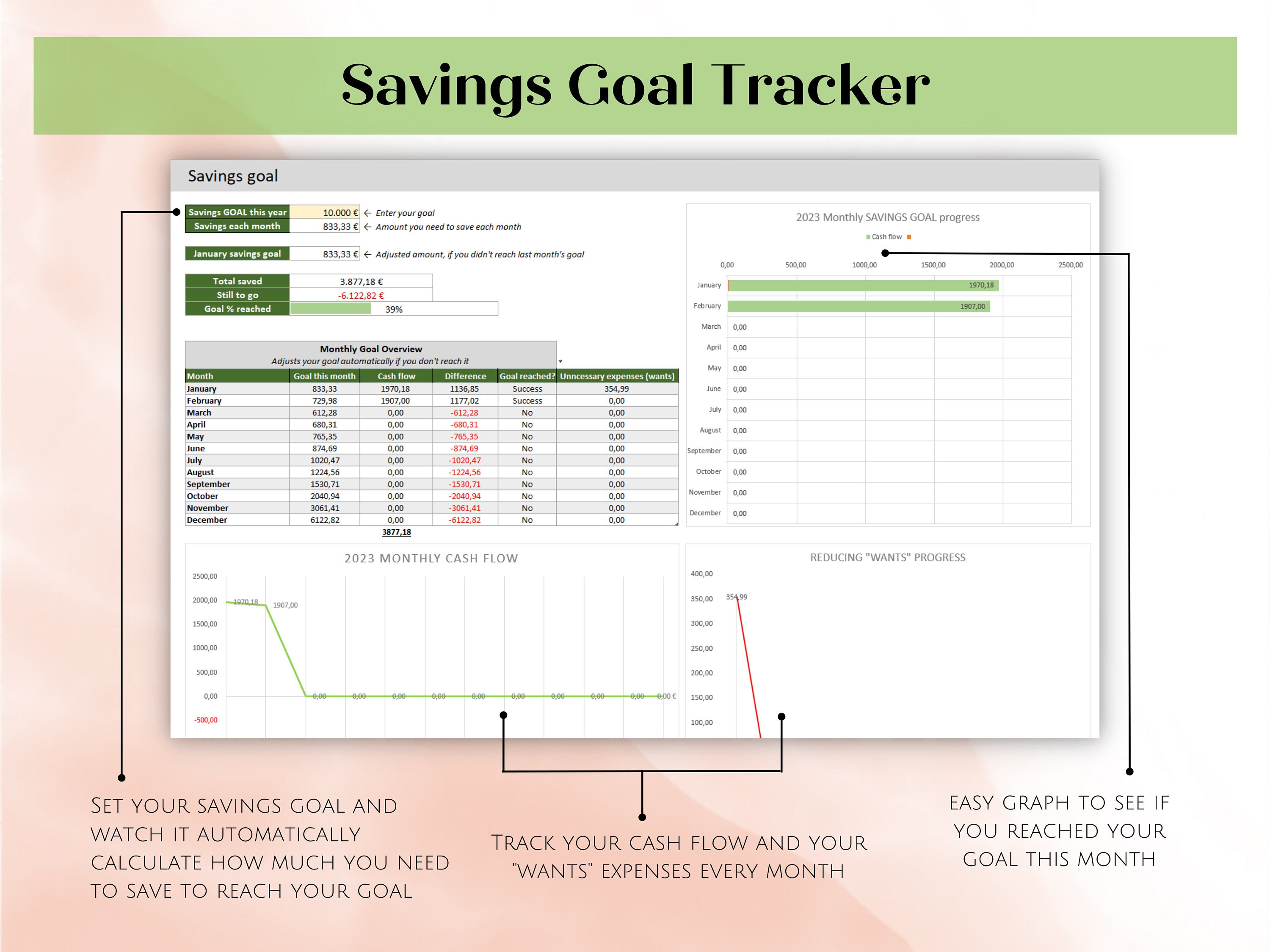 Microsoft Excel: Budget Spreadsheet to Track Income & Expense and Reach ...
