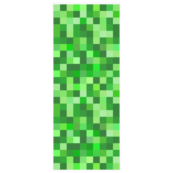 Creeper Green Wrapping Paper, Video Gamer Fan Gift Paper, Minecra Creeper  Gift, Green Pixel Block Gamer Wrapper Paper 