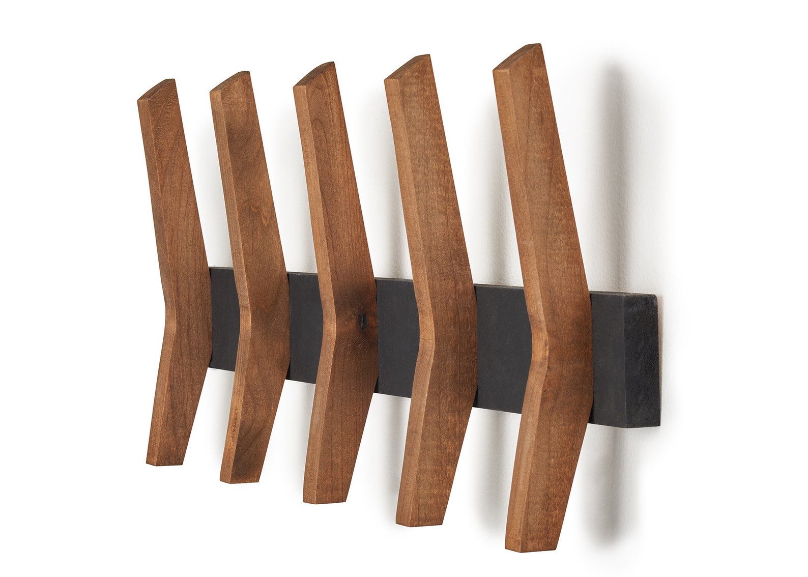 DRAKESTONE 24x9.5 Mid-century Coat Rack W/ 5 Wooden Hooks - Etsy