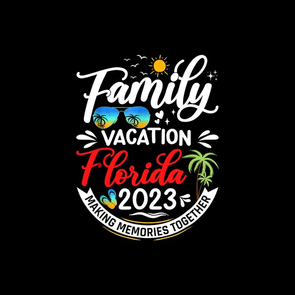 Family Vacation Florida 2023 Beach Summer Vacation 2023 Digital PNG