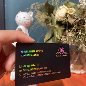 Cartão de visita de plástico preto, cartão de holograma dourado, plástico PVC, cartões de plástico pretos, cartão de visita de gerente