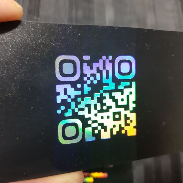 QR Holographic Cards Black Plastic Business Card, Silver Hologram Card, Pvc plastic, Holographic Foil Card