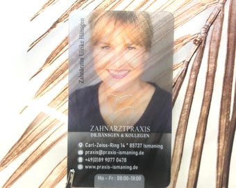 100 unidades - Tarjeta de visita transparente, tarjeta para iPhone 1, plástico acrílico esmerilado, tarjetas de plástico translúcidas, tarjeta de visita especial