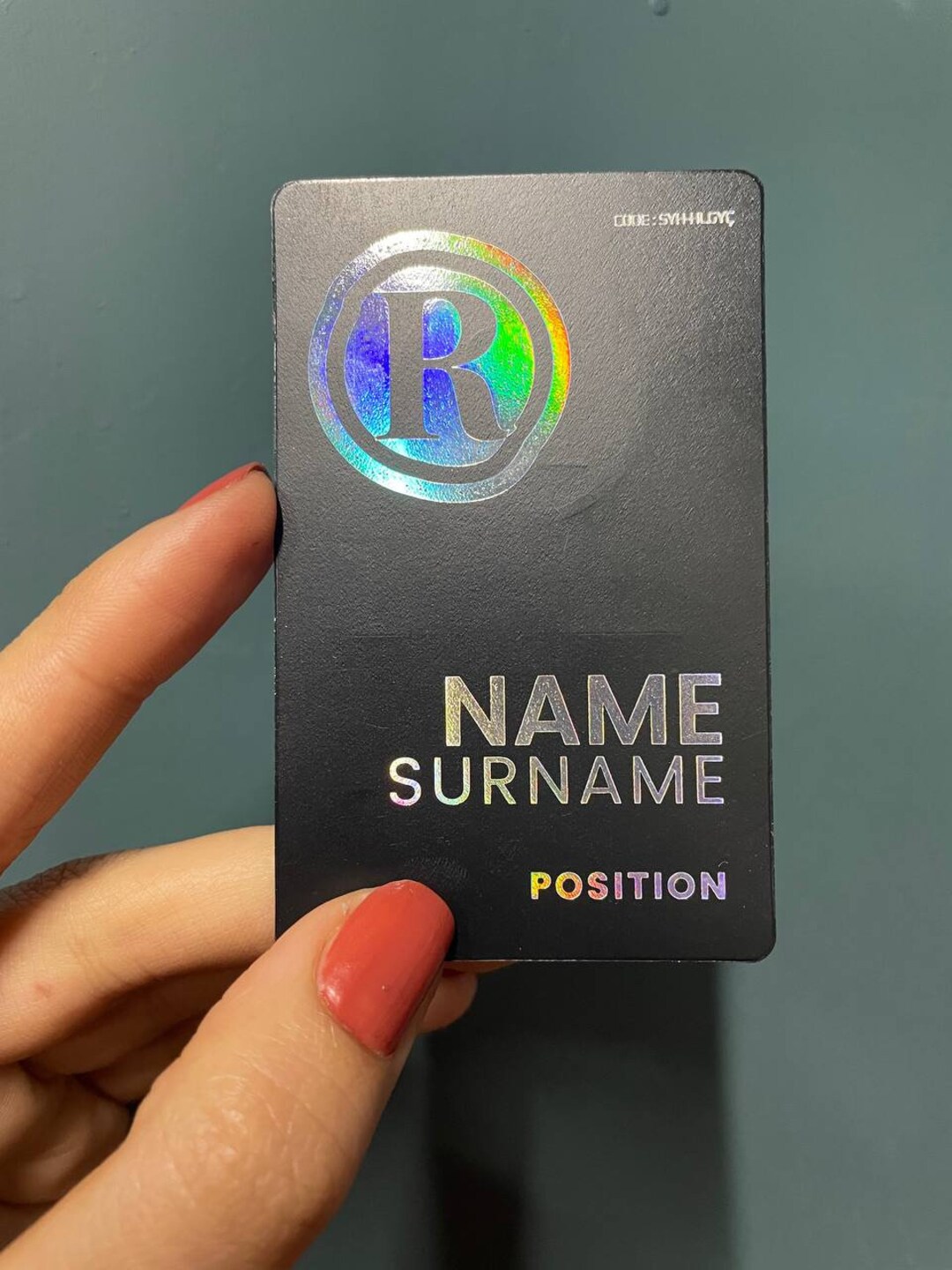 Black Plastic Business Card, Silver Hologram Card, Pvc Plastic, Black