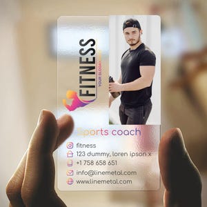 100 pcs  - ID Transparent Business Card, Clear Boutique Card, Acrylic Frosty plastic, Translucent Plastic Cards,  Special Business Card