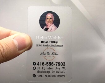 100 pcs - Transparent Business Card, I Phone 1  Card, Acrylic Frosty plastic, Translucent Plastic Cards,  Special Business Card