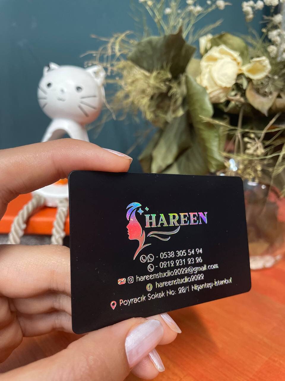 Black Plastic Business Card, Silver Hologram Card, Pvc Plastic, Black