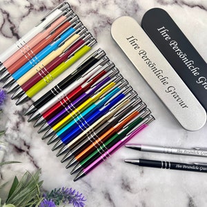 Kugelschreiber personalisiert, Metall Kugelschreiber mit individueller Gravur und eleganter Box - Perfektes Geschenk!