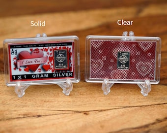 Cápsula de lingote de plata fina "Te amo": elección de bolsa de regalo