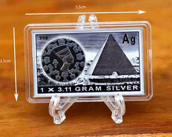 Fine Silver Nefertiti Bullion Coin: .999 Silver, Collectors Capsule