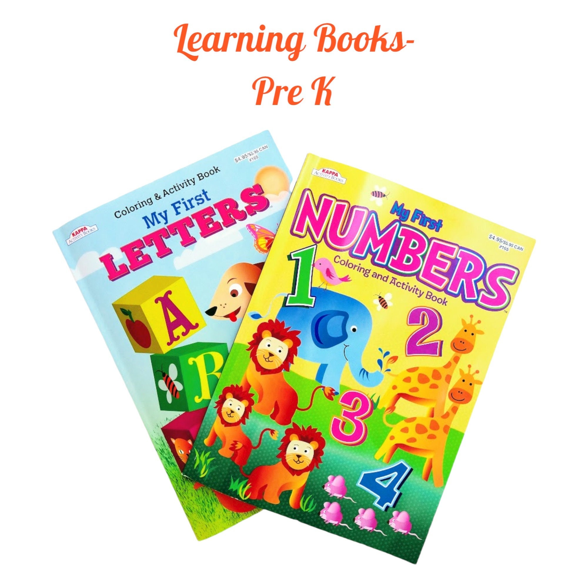 Set of 2books of Numbers and Alphabet Letters for Learning Etsy
