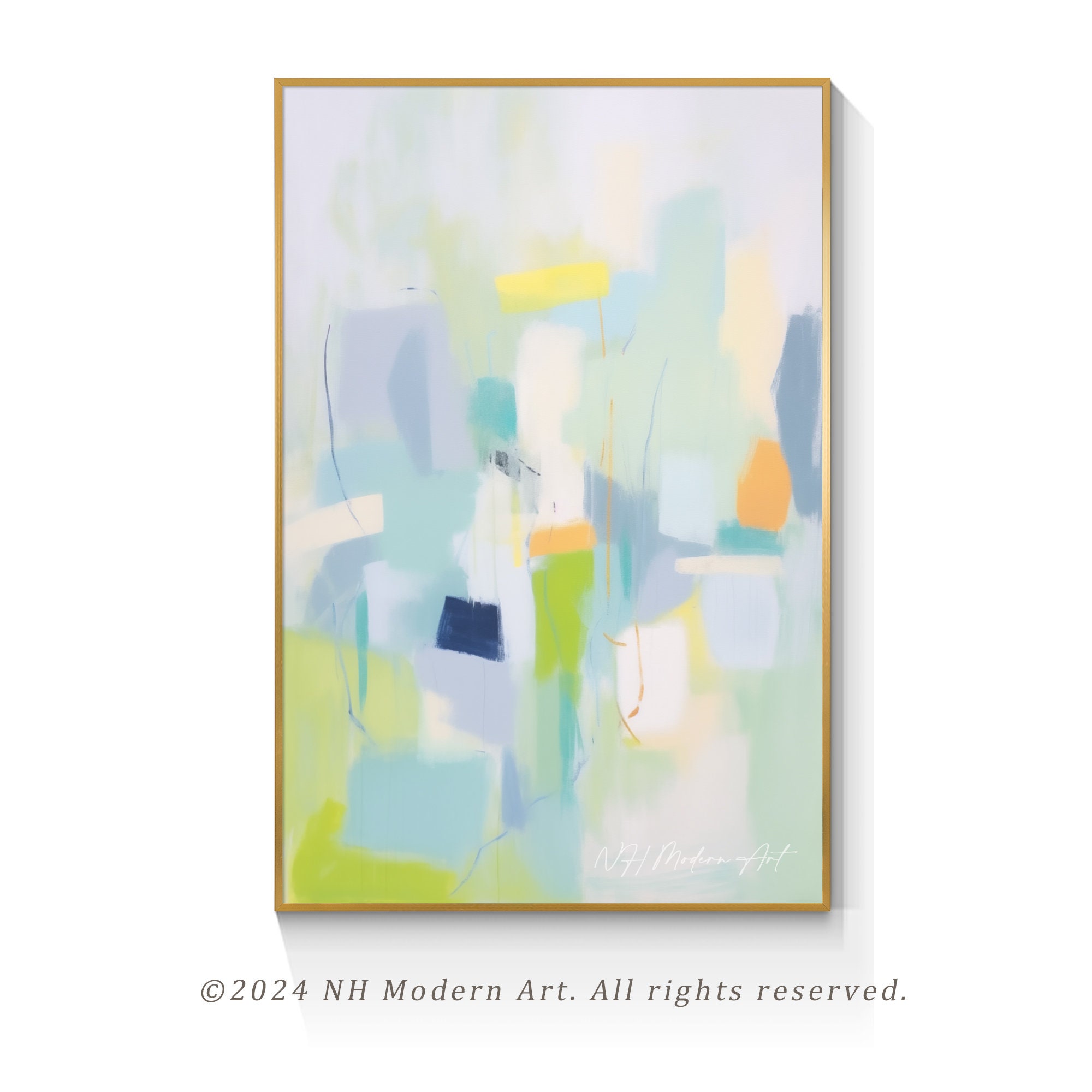 Large Green Abstract Oil Painting on Canvas: Modern Wall Art - Etsy