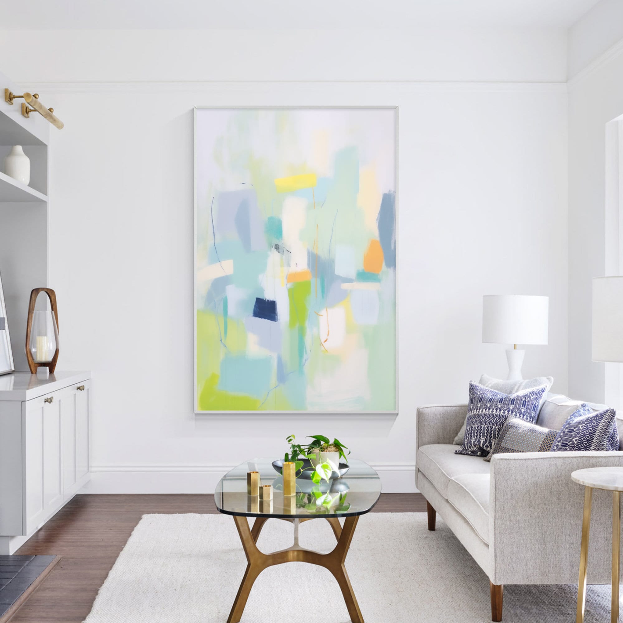 Large Green Abstract Oil Painting on Canvas: Modern Wall Art - Etsy