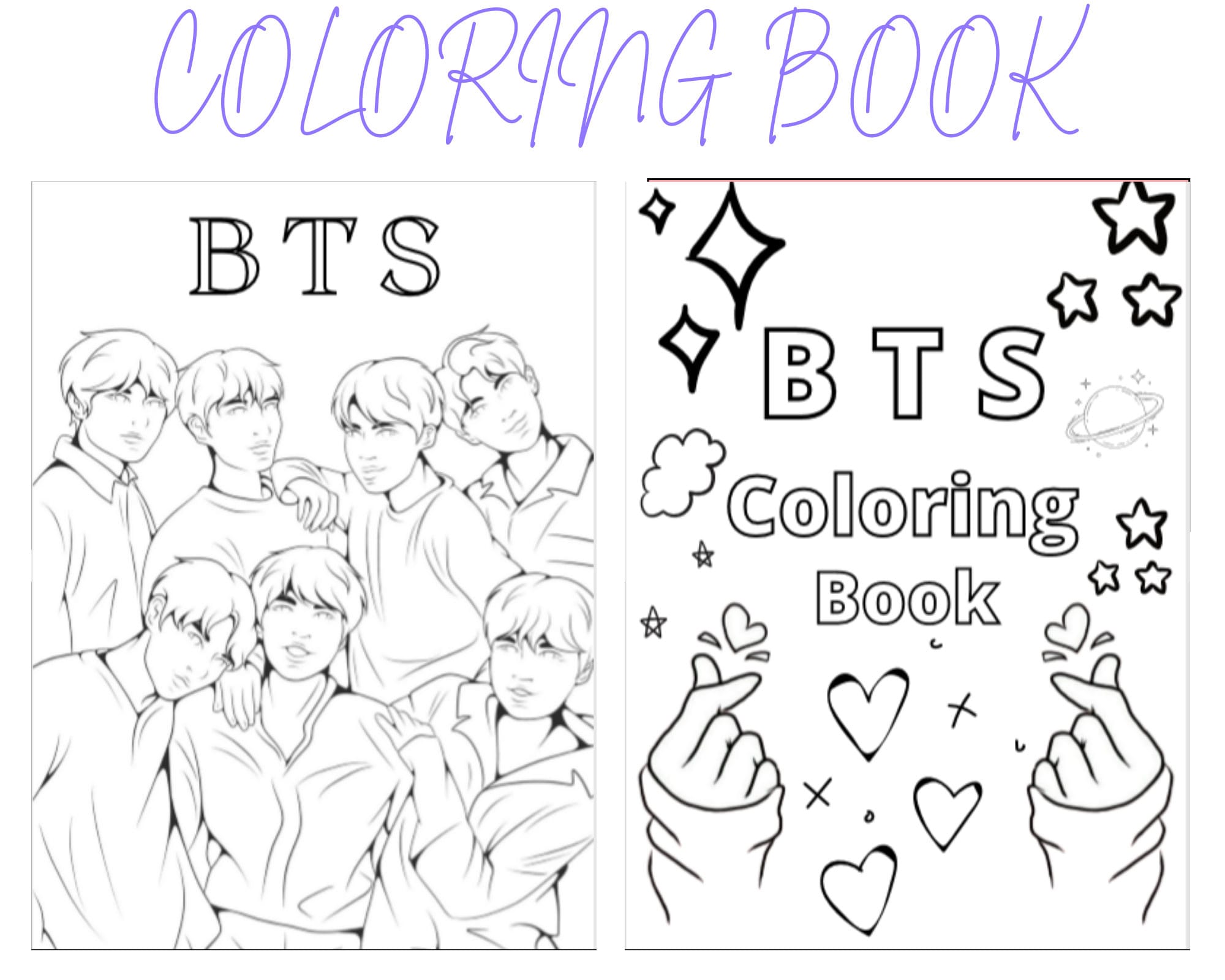 BTS Color Book Coloring Book Comic Coloring Book Digital - Etsy