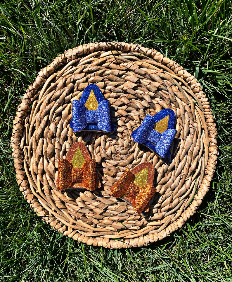 Bluey Inspired Dog Ear Hair Clips Blue Dog Hair Bows Etsy