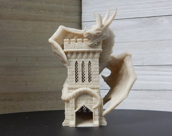 Wyvern Dragon Dice Tower: 3D Printed Castle Spire for RPG