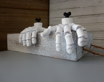 Spook-tacular Articulated Skeleton Hand or Foot for Halloween Decor - Bone-Protruding Design for a Ghoulish Touch