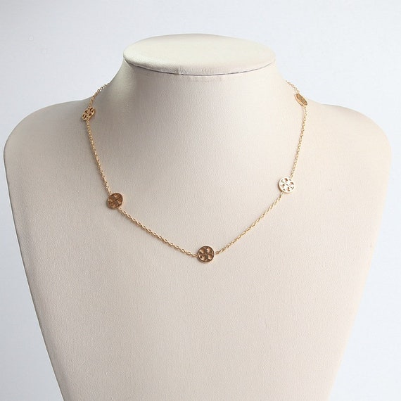 Auth NEW Tory Burch Miller Pave Delicate Pendant Necklace $128(With Dust  Bag) | eBay