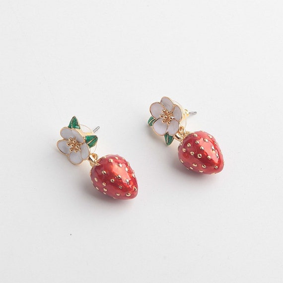 Kate Spade New York Gold Plated Enamel Picnic Perfect Strawberry