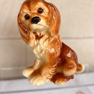 1950年代ヴィンテージ ロイヤルコプリーコッカースパニエルプランター - 1950年代 1960年代ヴィンテージ かわいい犬用陶器プランター - キッチュな子犬 - 犬のお母さん、お父さんへのギフト