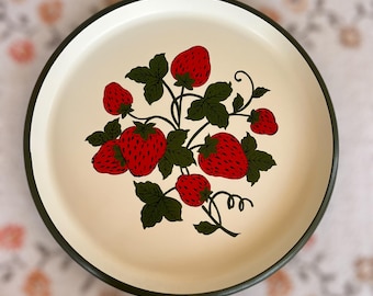 Bandeja para servir fresas de melamina estilo cottagecore de los años 60 y 70 - Fabricada en Japón - 33 cm - Utensilios de cocina de frutas estilo cottagecore retro