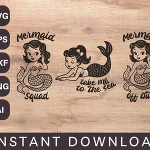 Vintage Meerjungfrau SVG | Meerjungfrau Zitate für Cricut | Meerjungfrau Bündel | Magische SVG | Meerjungfrau-Svg, Meerjungfrau-Endstück-Svg | Muschel | Schnittdatei Cricut