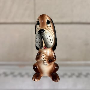 Vintage Japan Hound Dog Figurine – Sad Puppy Dog – Kitsch Mid-Century Ceramic Animal