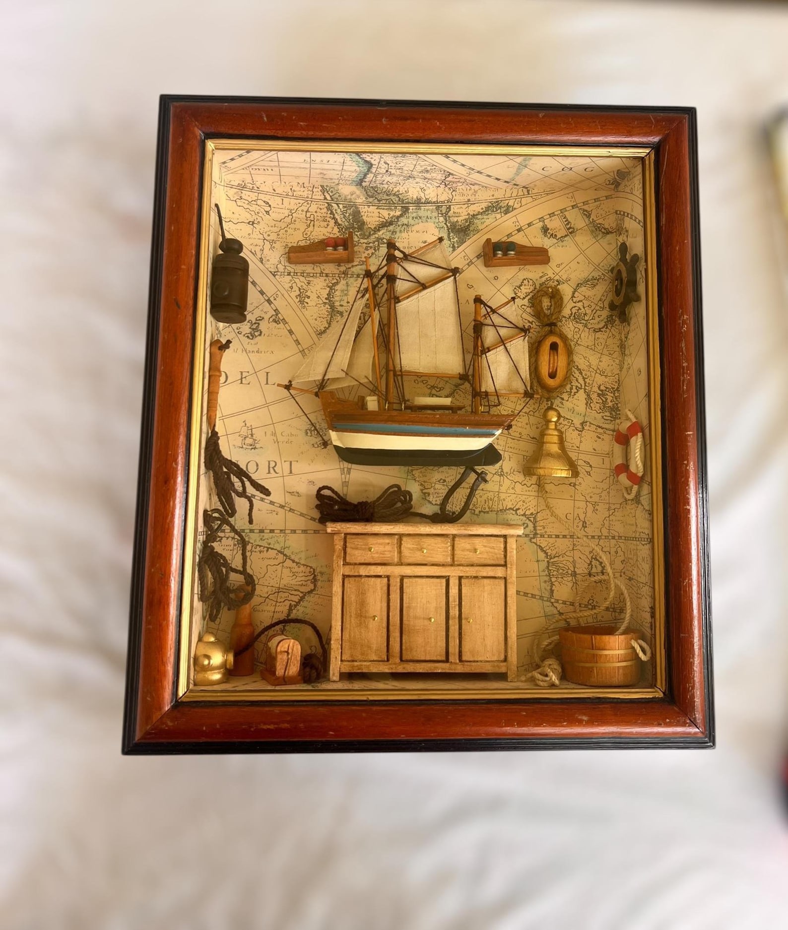 Vintage Nautical Shadow Box Diorama Wall Decor | Framed Maritime ...