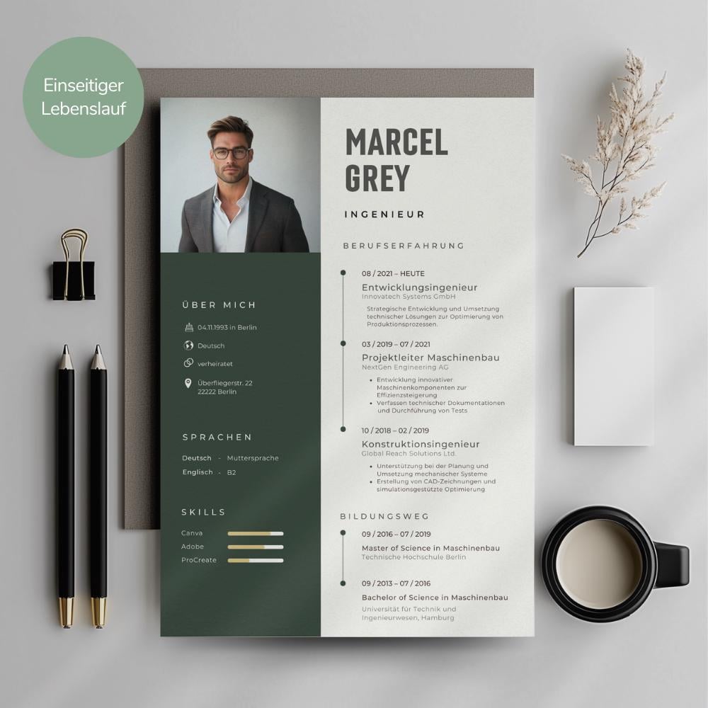 Canva Resume Template Modern CV Design Professional Job Application ...