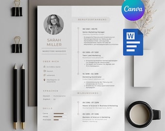 Canva resume template Word resume CV template minimalistic resume modern job application template word professional application set Canva