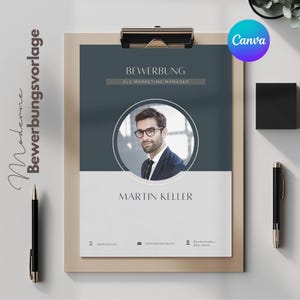 Modelos de aplicação Canva CV amostra de pasta de aplicação Documentos de aplicação alemães modelo de CV moderno Canva Template Student