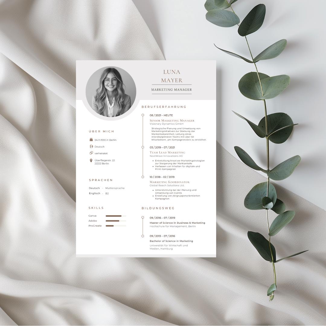 Canva Resume Template Modern CV Design Professional Job Application