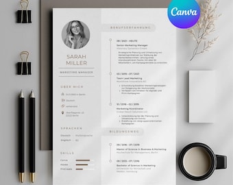 Canva Resume Template Modern CV Design Professional Job Application Editable Cover Letter Resume Kit Digital Download Career Portfolio