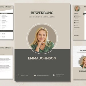 Application template beige | Professional | Canva Template | Modern CV | German | Digital Download | CV Design | Job & Training