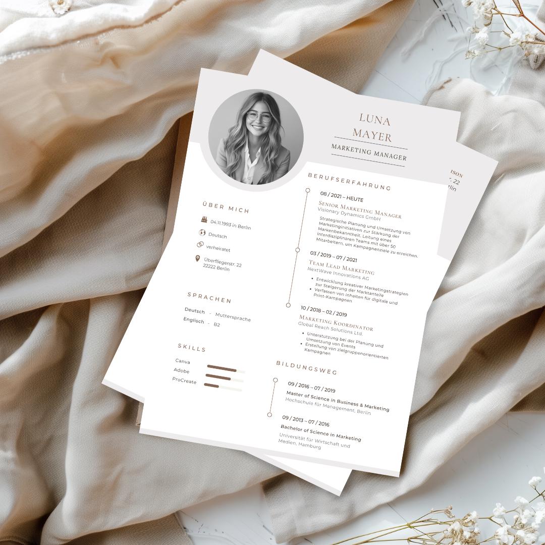 Canva Resume Template Modern CV Design Professional Job Application