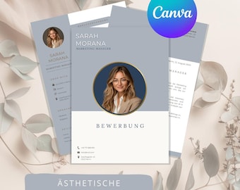 Blue Resume Template | Professional CV | Modern Canva Template | Editable Resume | Digital Download | Job Application | Career & Education