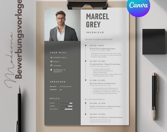 Canva Resume Template Modern CV Design Professional Job Application Editable Cover Letter Resume Kit Digital Download Career Portfolio